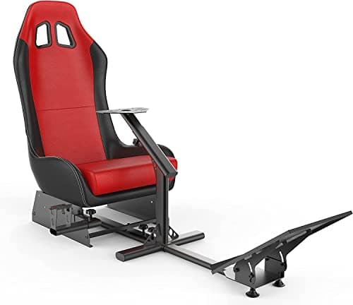 cirearoa Racing Wheel Stand with seat Gaming Chair Driving Cockpit for All Logitech G923 | G29 | G920 | Thrustmaster | Fanatec Wheels | Xbox One, PS4, PC Platforms (Black/Red) - Gaming Chair