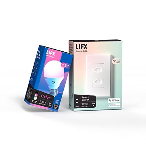 LIFX Switch Bundle – with Color 800 Lumen Smart Bulb and Wi-Fi Connected Smart Switch - Lighting