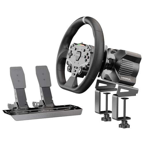 MOZA R3 Racing Wheel and Pedals Bundle for Xbox & PC,3.9Nm DD Servo Motor With Aviation-Grade Aluminum Construction,Durable ISF PU Grips 11-inch Racing Wheel,SR-P Lite Dual Pedals - Sim Racing