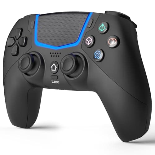 BETMI Wireless Controller for PS-5/Pro/Slim/PC,Bluetooth Gaming Controller with Hall Joysticks/LED Channel Light/Turbo/6-Axis Gyro/Dual Vibration/Touchpad/3.5mm TRRS Audio Jack/Speaker Function(Black) - Controller
