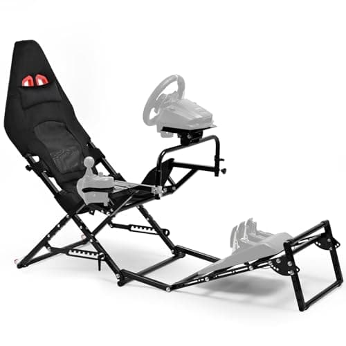 Gazzyt Foldable Racing Simulator Cockpit Fit for Logitech G29 G920 G923, for Thrustmaster T248 T300, for Fanatec Direct Drive Wheels (≤10Nm),Wheel and Pedals Not Included - Sim Racing