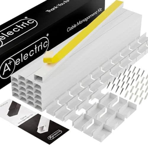 A+ ELECTRIC 315" Cable Hider, Wire Cover, Cables Raceway for Cord Hide, Long, Large, White and paintable Cords Cover Concealer Conduit Channel, TV, Ethernet Molding Electrical Wires Management Kit - Cable Management