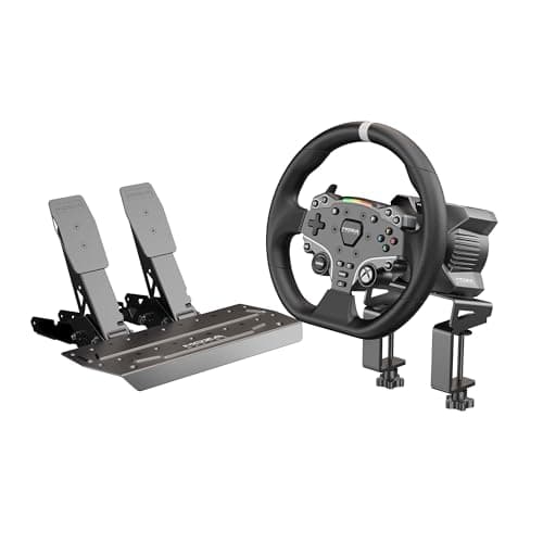 MOZA R3 Steering Wheel and Pedals Kit for Xbox(official Licensed) & PC: 3.9Nm Direct Drive WheelBase, 11-inch Racing Wheel, Pedals and Desk Clamp All-in-One Gaming Racing Simulator - Sim Racing