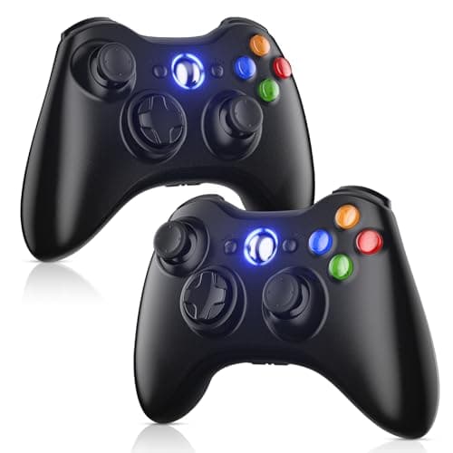 Gamrombo 2 Pack Replacement for Xbox 360 Controller, Wireless Controllers Gamepad Upgraded Joystick Compatible with 360 & Slim, Windows 11/10/8/7 PC Controller - Controller