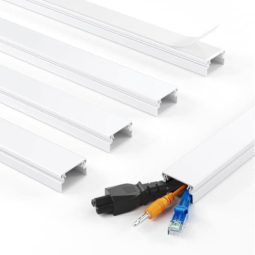 Yecaye 70.8in Cord Hider, Cord Covers for 2-3 Wires on Wall, Medium TV Cable Hider, Cable Raceway Kit, Paintable Wire Covers for Cords on Wall, W0.94in H0.55in, White - Cable Management