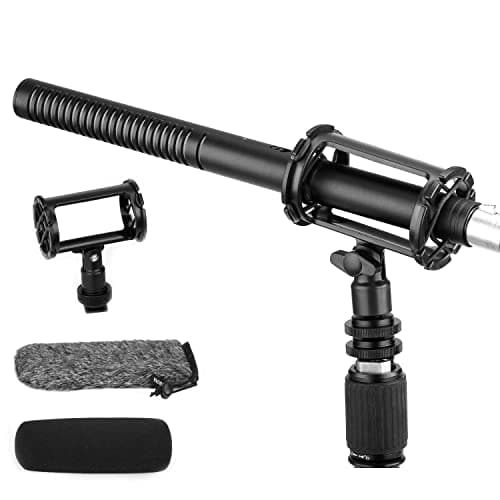 BOYA XLR Microphone BY-BM6060 Super-Cardioid Shotgun Condenser Microphone with 24 48V Phantom Power for Camera Film Interview ENG/EFP Outdoor Recording - Microphone