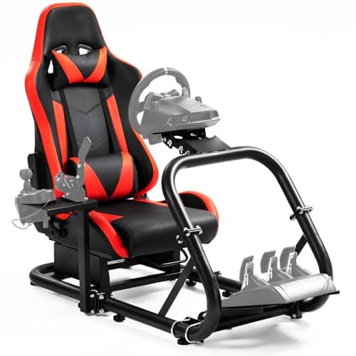 Dardoo G29 Racing Simulator Cockpit with Seat Fit for Thrustmaster T300RS, for Logitech G25 G27 G920 G923, for Fanatec, Ultra-Sturdy Alloy Steel Steering Wheel Stand,Without Wheel,Pedal & Handbrake - Gaming Chair