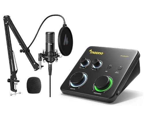 MAONO USB Audio Interface for PC & XLR Dynamic Microphone: Interface with XLR Input 24-bit/192kHz Routing Software Loopback for Recording Music, Guitar, Podcast, Streaming - Audio Interface