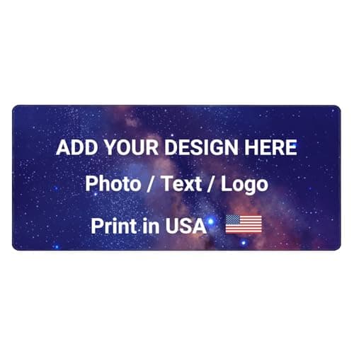 ANSTING Custom Large Desk Pad with Photo Text Personalized Picture Logo Non-Slip Game Computer Mouse Mat Customized Office Supplies, Print in USA (12x31.5 inch, 1 Photo) - Mousepad / Desk Mat