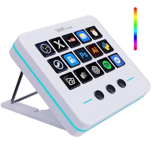 VSDINSIDE Macro Keypad, Stream Controller Deck Gaming Streaming Shortcut Keyboard, 18 Programmable Keys Customizable Visual AI Pad USB Soundboard for OBS, YouTube, Desk Office Setup, Laptop, PC, Mac - Stream Deck