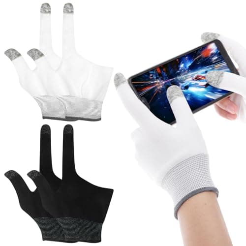 Toddmomy 2 Pairs Game Gloves Thumb Sleeves Mobile Gaming Phone Gaming Gloves Comfort Gaming Gloves Touch Finger Gloves for Gaming Comfort Finger Gaming Gloves Mittens Nylon Breathable - Sim Racing