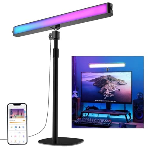 NEEWER Dual Sided RGB LED Streaming Key Light, Smart Desk Lamp Compatible with Alexa Google Assistant for Gaming Video Conference, 16 Million Colors, 2700K-7000K/CRI97+ Studio Tube Lighting, NG01 - Lighting