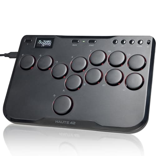 JZW-Shop Haute42 Arcade Stick P12, All-Button Arcade Controller for Switch, PC, PS4, PS3, Steam Deck, Arcade Fight Stick with Turbo & Custom RGB, Supports Hot-Swap & SOCD (P12) - Controller