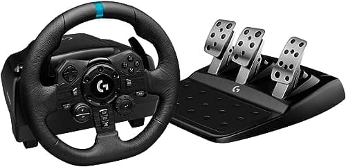 Logitech G923 Racing Wheel and Pedals for PS5, PS4 and PC - Black (Renewed) - Sim Racing