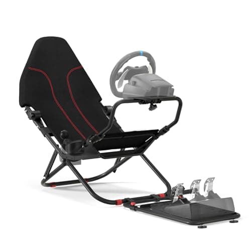 RACGTING Racing Simulator Cockpit for G29/G920/G923, Foldable & Adjustable Racing Seat for Thrustmaster T300RS/248/T-GT II, Fanatec CSL DD/GT DD Pro/ClubSport DD/DD+, MOZA R5, SIMAGIC Alpha Mini - Sim Racing