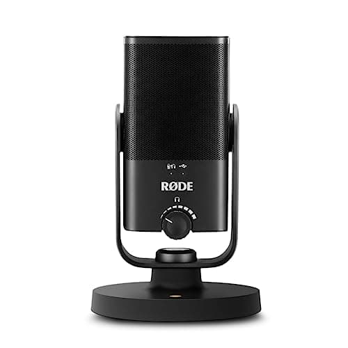 Rode RØDE NT-USB Mini Versatile Studio-quality Condenser USB Microphone with Free Software for Podcasting, Streaming, Gaming, Music Production, Vocal and Instrument Recording,Black - Microphone