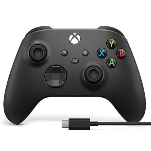 Xbox Wireless Gaming Controller + USB-C® Cable (2025) – Carbon Black – Play on Xbox, Windows, Android, iOS, FireTV Sticks, Smart TVs, VR Headsets - Controller