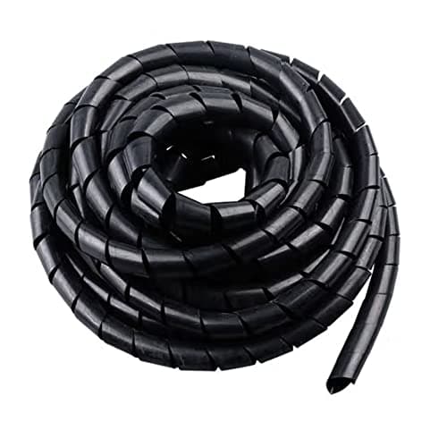 Tsurpcao Spiral Cable Wrap - 20 Ft Cable Management Sleeve Organizer for Computer, Power, Audio & Video Cords (1/2 Inch-20Ft, Black) - Cable Management