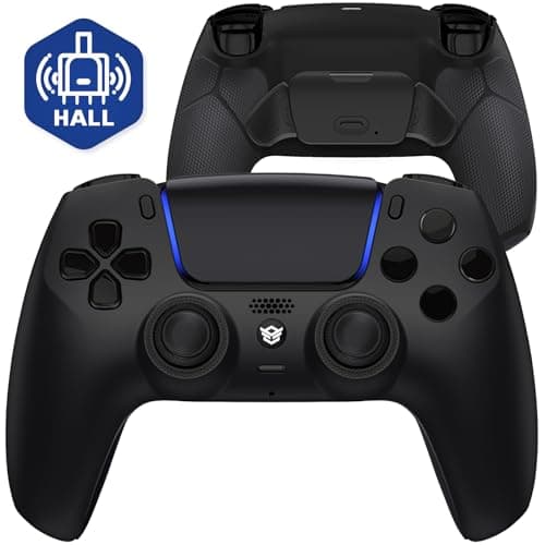 HEXGAMING RIVAL Hall Effect Wireless Controller Compatible with ps5-2 Back Buttons, Mouse-Click Hair Triggers, Interchangeable Thumbsticks - Black - Controller
