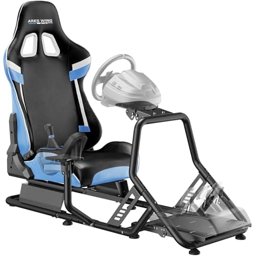 ARES WING Sim Racing Cockpit, Racing Wheel Stand with Seat, Formula and GT Racing Simulator Cockpit Compatible with Fanatec, Thrustmaster, Logitech, Moza Racing Games on PS5, PS4, Xbox and PC - Sim Racing