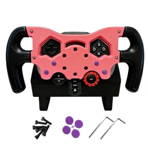F1 Style Racing Steering Wheel Mod Kit compatible with Logitech G29 G920 G923, Sim Racing Upgrade with Ergonomic Control Buttons, Quick Release Mount, Installation Hardware Included (pink+black) - Gaming Chair