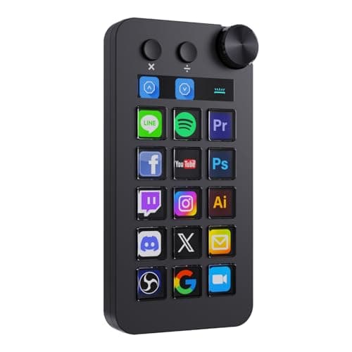 TreasLin VSDinside Stream Controller Deck with 18 Customizable Macro Keys to Trigger Actions in OBS Twitch YouTube for Content Creators Stream Dock Compatible with PC & Mac N1 Black Macro Keypad - Stream Deck