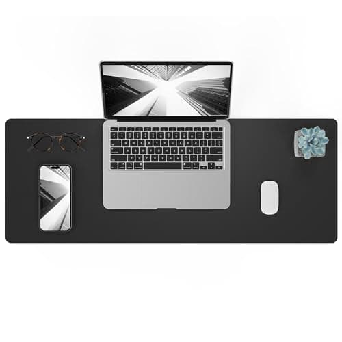 AFIING Non-Slip Desk Pad, Waterproof PU Leather Protector, Easy Clean Laptop Mat for Work/Home/Decor (Black 31.5" x 12") - Mousepad / Desk Mat