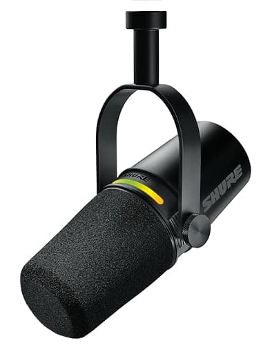 Shure MV7+ Dynamic Microphone – USB-C & XLR Podcast Mic for Streaming, Recording & Broadcasting, OBS Certified, Auto Level Mode, Digital Pop Filter, LED Panel, Black - Microphone