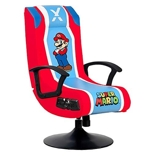 X Rocker X-Rocker Officially Licensed Nintendo Super Mario Gaming Chair, Pedestal Folding Chair with 2.1 Audio Built-in – Mario - Gaming Chair