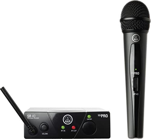AKG Pro Audio WMS40MINI Vocal Set Band US25C Wireless Microphone System, with SR40 Receiver and PT40 Mini Pocket Transmitter. Black - Microphone