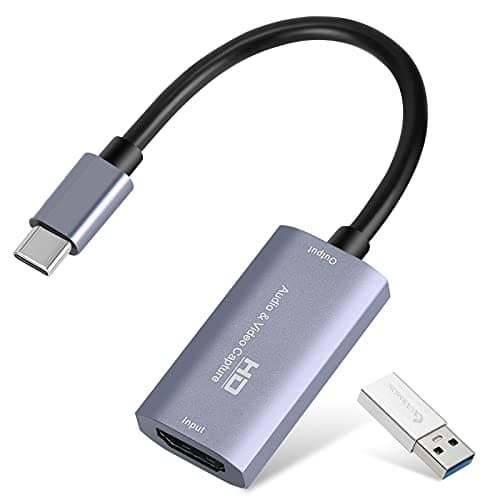 Guermok Video Capture Card, 4K USB3.0 HDMI to USB C Capture Card for Streaming, 1080P 60FPS, Compatible with iPad Mac OS Windows, Quest 3, OBS, PS5/4, Switch2/1, Xbox, Camera (Silver) - Capture Card