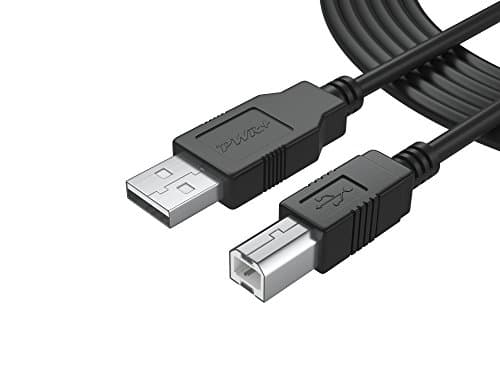 PWR+ 6Ft Long Cable USB 2.0 Type-A to Type-B High Speed Cord for Audio Interface, Midi Keyboard, USB Microphone, Mixer, Speaker, Monitor, Instrument, Strobe Light System Laptop Mac PC - Audio Interface