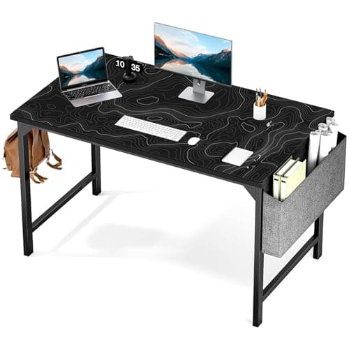 AQQA Topographic 3XL Huge Mouse Pads Oversized (48"x24") - Extra Large Gaming XXXXL Mouse Pad for Full Desk - Mousepad with Stitched Edges Non-Slip Rubber Base,Desk Mat for Laptop,Computer & PC, Black - Mousepad / Desk Mat