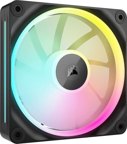 CORSAIR iCUE Link LX120 RGB 120mm PWM Fan Single Pack – Dual Light Loops – Requires iCUE Link System Hub (Sold Separately) – CORSAIR AirGuide Technology – Black - Lighting