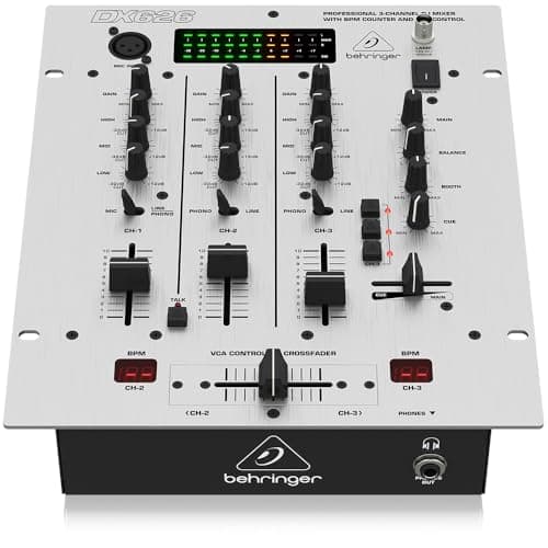Behringer Pro Mixer Dx626 Professional 3-Channel Dj Mixer With Bpm Counter, Black - Audio Interface