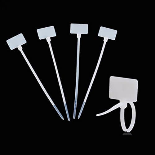 Amgate 100 Pcs Write on Tags Wire Zip Ties Cable Mark Tags Nylon Power Marking Label (100pcs) - Cable Management