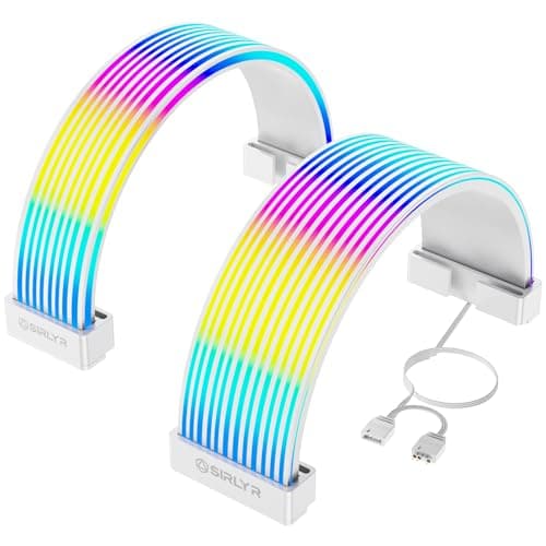Sirlyr RGB LED Strips for PSU Cables - Flexible ARGB Lighting Sleeves,Manage/Cover 8 pin PCIE/12VHPWR GPU,24 Pin ATX Power Supply Cable and Extensions,Decor PC Case,5V 3Pin SYNC - Lighting