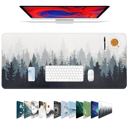 Galdas Mouse Pad For Gaming,Forest Background Pattern XXL XL Large Mouse Mat Long Extended MousePad Desk Mat Non-Slip Rubber Mice Pads Stitched Edges Thin (31.5 x 11.8 x 0.12 Inches) Tree - Mousepad / Desk Mat