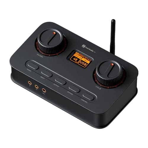 Fosi Audio K7 DAC Headphone Amp, Desktop USB C Digital to Analog Audio Converter for Workspace and Gaming PC PS5, Optical/Coaxial/Bluetooth aptX HD LL/Microphone Input, 3.5mm/4.4mm Balanced/RCA Output - Audio Interface
