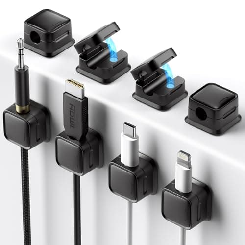Costop 8 Pack Cord Organizer Holder,Costop Strong Adhesive Desk Cable Management Magnetic Easy Open,Organize Phone Charging Cords Wire Holder Organizer Neatly for Home,Office,Car,Desk,Nightstand - Cable Management