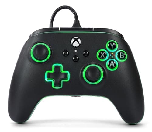 PowerA Advantage Wired Controller for Xbox Series X|S with Lumectra - Black, gamepad, wired video game controller, gaming controller, works with Xbox One and Windows 10/11, officially licensed - Controller