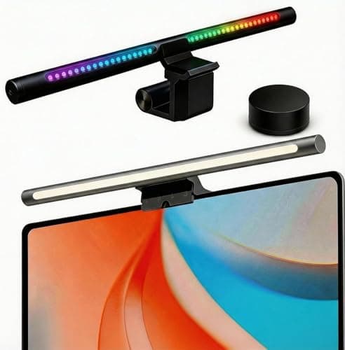 YEELIGHT Monitor Light Bar, Computer Monitor Lamp with No Glare & Eye Caring, RGB Desk Lamp Works with Alexa and Google Home, Light Bar with Adjustable Color Temperature for Home Office Space Saving - Lighting