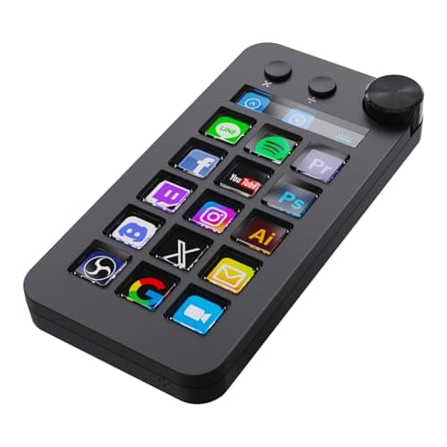 ActionRing Streaming Deck for Live Streamers,Game Commands Keyboard for Gamers,Macro pad for Content Creators,Soundboard Keypad for OBS and YouTube,ThreeModes(ShortcutKeys,Calculator,Numeric Keypad) - Stream Deck