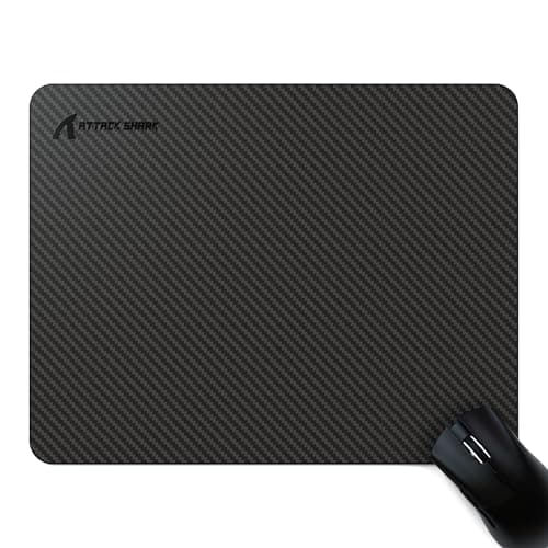 ATTACK SHARK CM04 Carbon Fiber Gaming Mouse Pad,Esports Mouse Mat G240,Durable Non-Slip Natural Rubber Base,High Temperature Resistant & Waterproof Desk Mat for Gamer/Desktop/Office/Home(360x280mm) - Desk