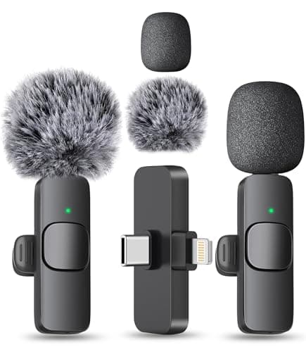 MAYBESTA Wireless Mini Microphone for iPhone, Android Phone - Lavalier Lapel Mic for Audio Video Recording - Clip on Content Creator Microphones for YouTube Tiktok Podcast Vlogging - Microphone