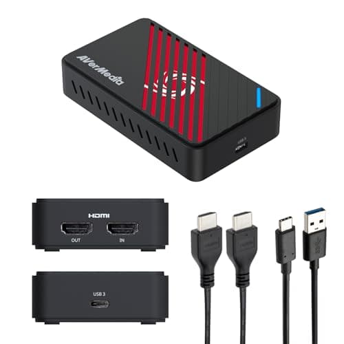 AVerMedia 4K HDMI Capture Card, USB Game Capture Card for Streaming and Recording with True Low Latency on PS5/Pro, Xbox, Switch 2, PC on Twitch, OBS, for Win11, Mac-GC553Pro Live Gamer Ultra S Black - Capture Card