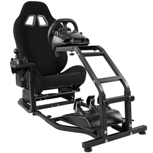 Dardoo G29 Racing Simulator Cockpit with Adjustable Race Seat Fit for Logitech G920 G923, for Thrustmaster T150 T300RS GT Racing Steering Wheel Stand, Not Included Wheel Shifter and Pedals - Sim Racing