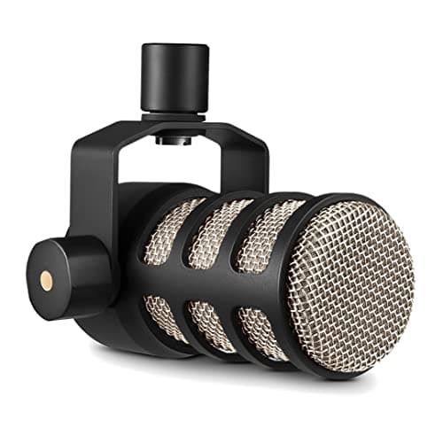 Rode RØDE PodMic Cardioid Dynamic Broadcast Microphone with Integrated Swing Mount for Podcasting, Streaming, Gaming, and Voice Recording, Black - Microphone