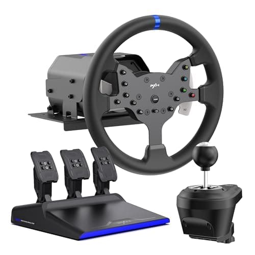 PXN V99 3.2Nm Force Feedback Gaming Steering Wheel – 270-900 Degree, 11.8-inch, Hall 3-Pedal, H Shifter - Sim Racing Wheel for PC, PS4, Xbox One, Xbox Series X|S - Sim Racing