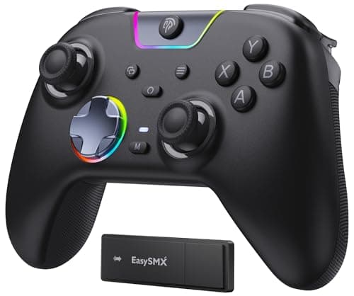 EasySMX X05Pro Wireless PC Controller – Quiet-Press Buttons, 2-Stage Impulse Triggers, 2 Programmable Buttons, Hall Joysticks, 1000mAh Battery, 1000Hz Polling Gaming Controller for PC/Switch/Android/iOS - Controller